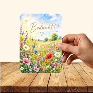 Bedankkaartje met bloemen – Bloemenveld van Crea by Leah