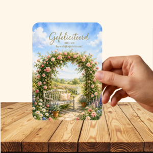 Felicitatiekaart Huwelijksjubileum Bloemenboog