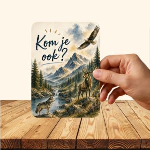 Uitnodigingskaart Bergen Wolf En Hert