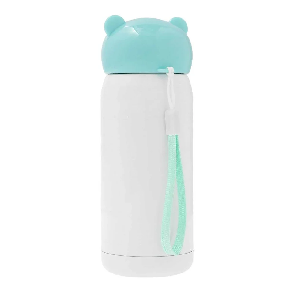 Thermosfles 320 ml met naam – blauwe dop - Afbeelding 2